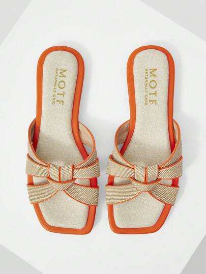 MOTF PREMIUM WOMEN'S SIMPLE SQUARE TOE COMFORTABLE FLAT SANDALS FOR CHRISTMAS