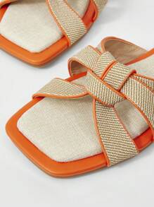 MOTF PREMIUM 女士简约方头舒适平底凉鞋