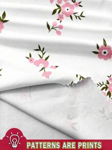 SHEIN Leap Crew Floral Pattern Baby Girl Casual Basic Crew Neck Short Sleeve T-Shirt And Leggings Set, Suitable For Spring/Summer - Multicolor - View 7