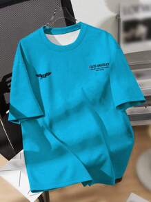 Manfinity Roughcore 男士休闲字母印花短袖T恤，夏季