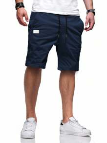 Manfinity Homme 2pcs Men's Loose Fit Drawstring Waist Slant Pocket Shorts