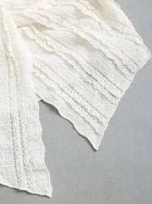 SHEIN PETITE Set de 2 piezas con top corto con tirantes con volantes y falda mini en línea A con volantes en estilo francés dulce, para primavera/verano, talla pequeña