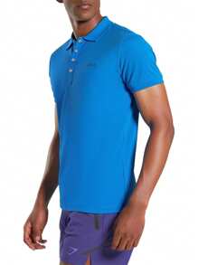 Diesel Men's Letter Print Short Sleeve Casual Polo Shirt - Blue - View 3