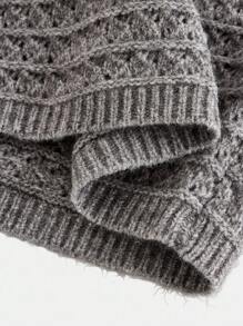 SHEIN Girlism Teen Girl Grey V-Neck Jacquard Knitted Sleeveless Top - Grey - View 5