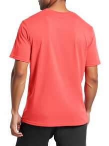Men's Casual Letter Graphic Short Sleeve T-Shirt, Summer - Pink - View 2