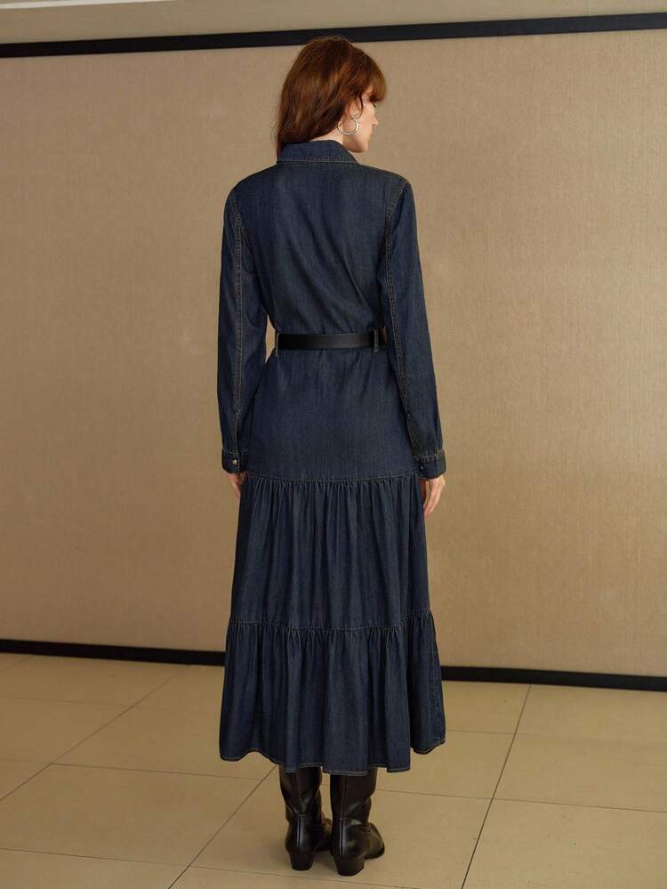 ROBE EN JEAN À VOLANT DE TAILLE