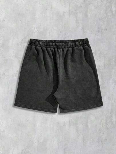 Street Life Pantalones cortos con estampado de copos de nieve y pentagramas para hombres, aptos para uso diario, primavera/verano