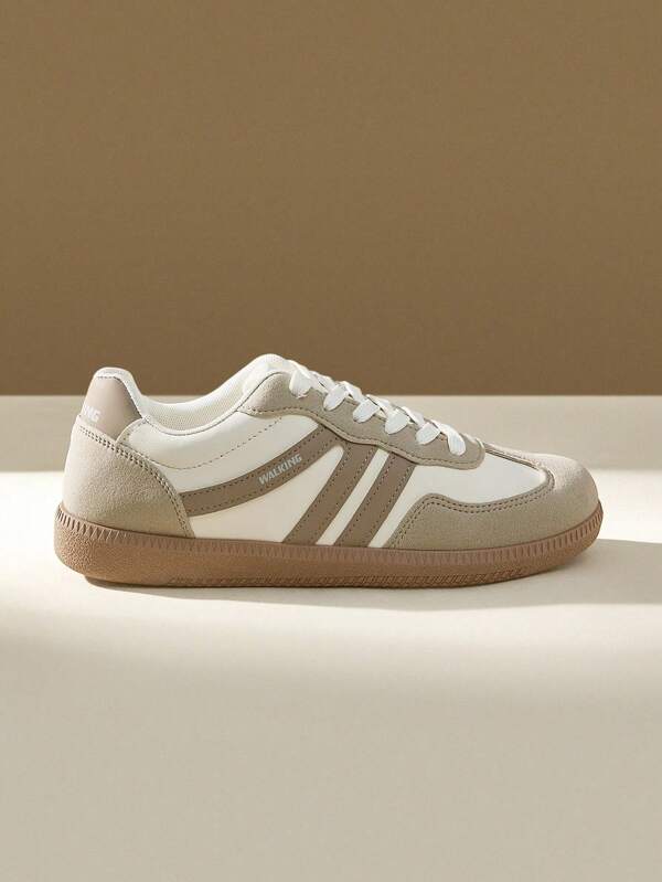 CUCCOO EASI Women's Beige Casual Sporty Sneakers, Minimalist Design