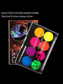 SHEIN Fluoreszierender wasserlöslicher Malfarbe Pigment für Fußball-Fans, Ölfarbe, Schulanfang, Schulmaterial