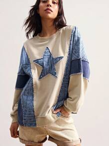 Bohemela 大码女式休闲宽松长袖运动衫 - 彩色 - 查看 4