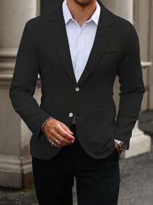 Manfinity Mode 男士绅士商务缺口翻领单排扣西装外套