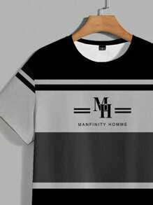 Manfinity Homme Men's Casual Standard Fit Short Sleeve T-Shirt Set - Grey - View 3