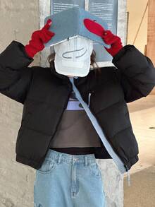 DAZY 青少年（女孩）冬季短款纯色羽绒服