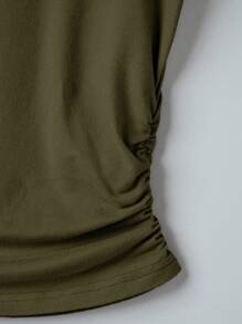 Franclia Women Casual 2 Pieces Set With Round Neck Short Sleeve T-Shirt And Pants Women Two Pieces Set Two Pieces Pants Set Women Wide Leg Pants Set Matching Sets Women - Army Green - View 3