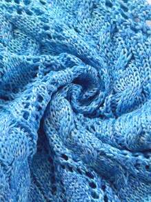 Soleia 女士镂空抽绳 V 领长袖短款毛衣，波西米亚风，波西米亚风，浪漫花卉，度假风，花卉 - 彩色 - 查看 7