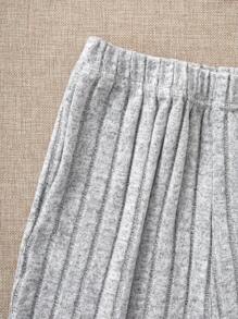 小众设计复古酷炫时尚休闲百搭修身针织吊带背心和阔腿裤套装 - 灰色 - 查看 8