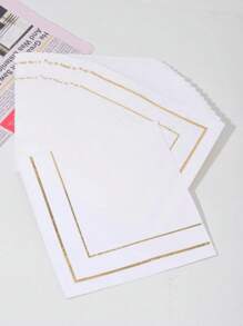 20pcs Paper Disposable Napkin, Simple Metallic Line Pattern Paper Dinner Napkin For Party - Multicolor - View 1