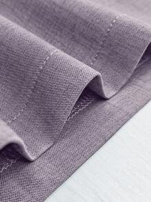 INAWLY Đầm dài thanh lịch xếp nếp màu trơn cho nữ với thiết kế một bên vai - Màu tím - Xem 6