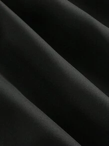SHEIN MOD 女士 V 领纯色纽扣设计优雅无袖连衣裙 - 黑色 - 查看 4
