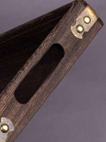 1 件木制托盘，矩形木制嵌套托盘，装饰性托盘拼盘，适合床上早餐、午餐、晚餐、露台、脚凳、咖啡桌、派对、盂兰盆节 - 紫紅色 - 查看 10