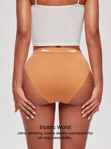 LUVLETTE 3-Pack Airy Cotton BasicHigh-Waist High-Leg Cheeky Panties Women Underwear Also Suitable For Teen Girl & Young & Kid - Multicolor - View 2