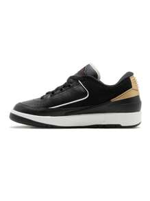Nike AIR JORDAN 2 RETRO LOW - 黑色/大學紅-金屬金-米白色 - 查看 5