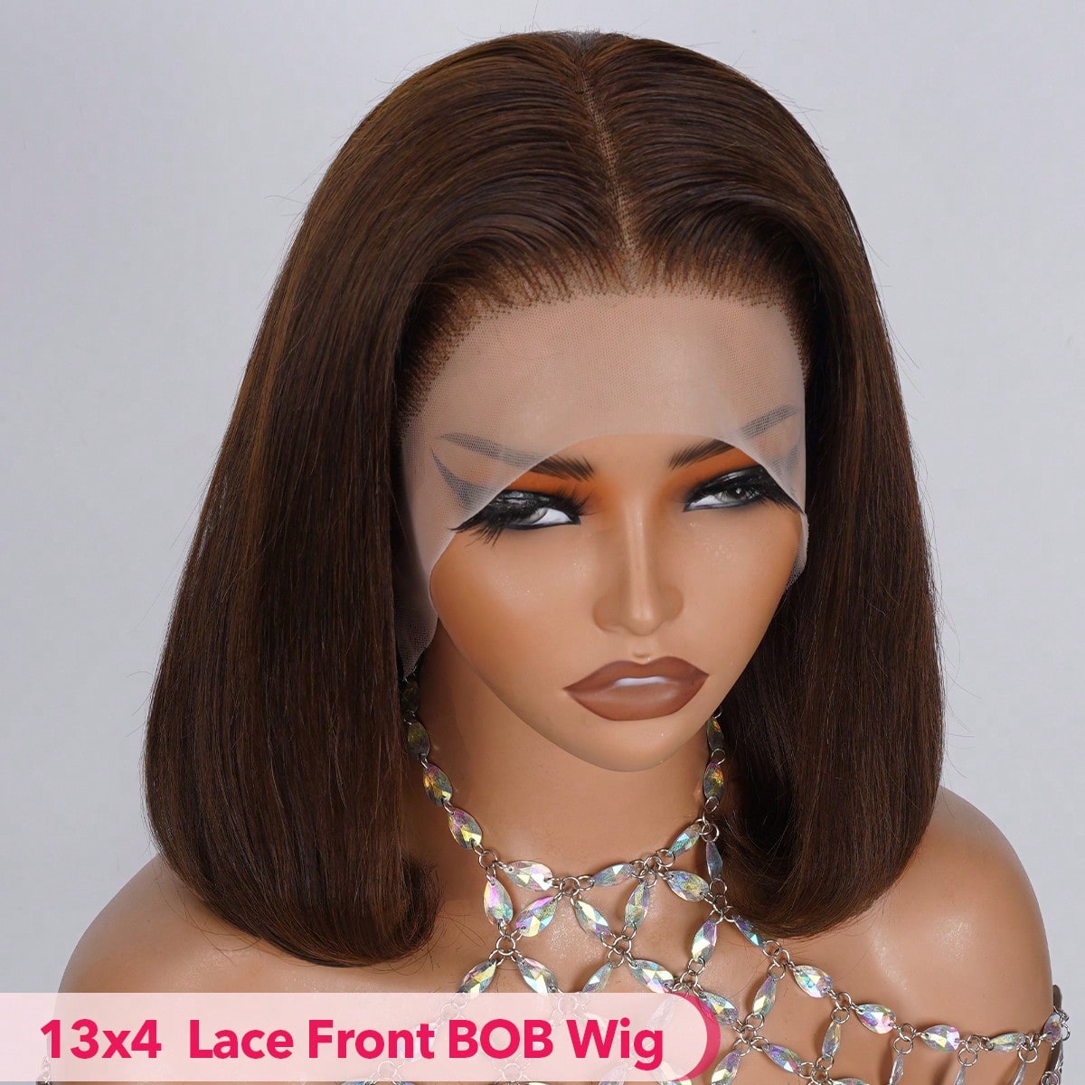 Chocolate Brown #3 13x4 Transparent Lace Front Bob Wig Human Hair 180% Density Short Pre Plucked Natural Hairline Install For Women - 9AM Hair Sport Vacation Travel Festival Prom Outdoor Cosplay Campus School Beach Wedding Camping Holiday Outfits Summer O