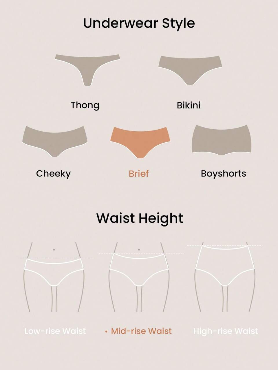 2-Pack Airy Cotton Mid Waist Briefs Waist Women Underwear Panties Set