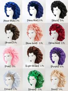 可调节缎面帽 - 轻质护发帽，适合睡觉、淋浴、减少毛躁 - 男女通用 - 彩色 - 查看 6