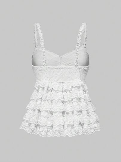 Kawaii Kawaii Hime Gyaru Sweet Lace Patchwork Women's Camisole