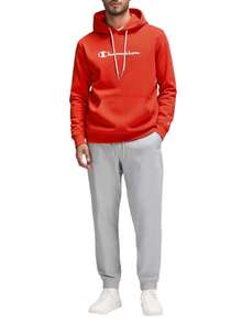 Champion Men's Casual Versatile Simple Pocket Drawstring Hoodie - Red - View 3