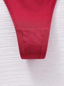 Snug Zone paquete de 3 bragas tipo tanga de unicolor simple con detalle metálico para mujer