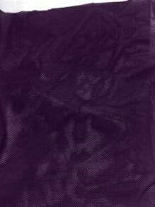 KIZN 无袖立领铆钉短款上衣网眼派对俱乐部晚会节日合身俱乐部服装水晶水钻装饰露背夜总会 - 紫色 - 查看 7