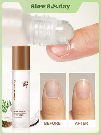 SlowSunday Coconut Cuticle Oil, Mini Nail Cuticle Oil, Portable,For Hand & Body, For Hand & Nail & Toe & Body, Ideal For Nail & Cuticle Care, Deep Nourishment, Long-Lasting Moisture