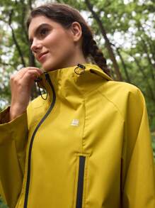 In My Nature 女士抽绳连帽户外雨衣女士雨衣防水外套女士保暖加厚保暖外套