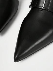 MOTF 女士高跟尖头中筒靴 - 黑色 - 查看 3