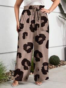 SHEIN LUNE 大码休闲豹纹裤，适合夏季度假