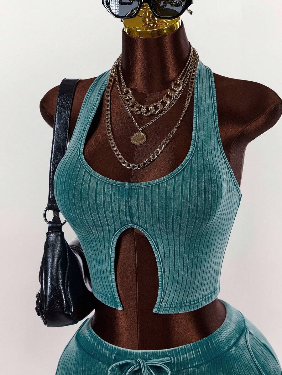 Amplova 2件套女士露背吊带上衣和超短裤