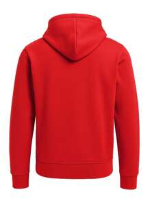 Champion Men's Letter Print Drawstring Hooded Casual Sweatshirt - Red - View 5