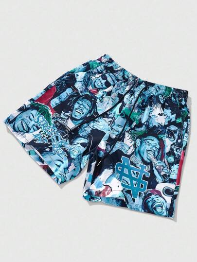 Street Life Pantaloncini casual stampati in tessuto, adatti per primavera ed estate, uomo