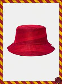 HARRY POTTER X SHEIN 双面字母与狮子印花黑色休闲渔夫帽 - 黑色 - 查看 2