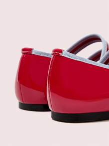 CUCCOO DOLLMOD Women's New Style Red With Blue Trim Sweet And Mary Jane Flats - Red - View 8