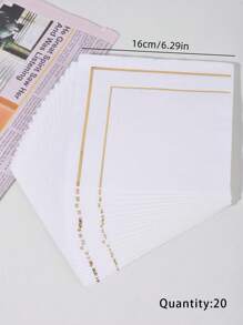 20pcs Paper Disposable Napkin, Simple Metallic Line Pattern Paper Dinner Napkin For Party - Multicolor - View 8