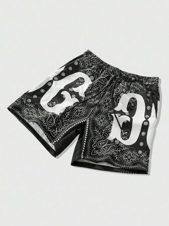 Street Life Short casual en tissu imprimé pour hommes, adapté pour le printemps et l'été