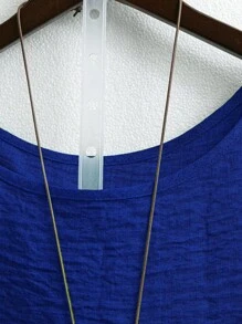 EMERY ROSE Plus Size Women Crew Neck Casual/Daily/Outdoor/Minimalist/Vacation/Flattering Textured Sage Green Pullover Top, Spring/Summer - Royal Blue - View 5