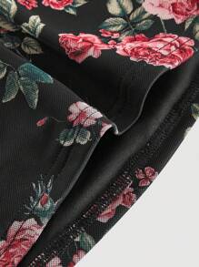 SHEIN MOD 女士性感花卉印花露背露脐上衣，夏季 - 彩色 - 查看 4