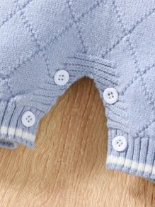 Souflis Souflis 男宝宝短袖有领连体衣，纯色休闲英伦风，时尚可爱，适合秋冬日常出游，温暖，蓝色，休闲，百搭，适合居家，出游，度假等各种场景 - 藍色 - 查看 6