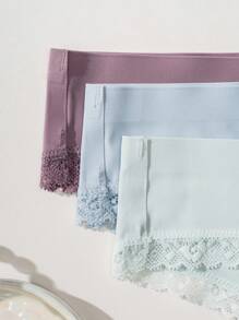 SHEIN 6pcs Women Lace Panel Thong Panties Set - Multicolor - View 5