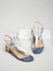SHUZIA Ladies Thong Sandals With Butterflies Decor - Multicolor - View 5