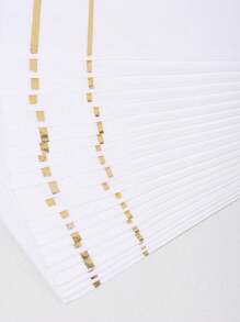 20pcs Paper Disposable Napkin, Simple Metallic Line Pattern Paper Dinner Napkin For Party - Multicolor - View 3